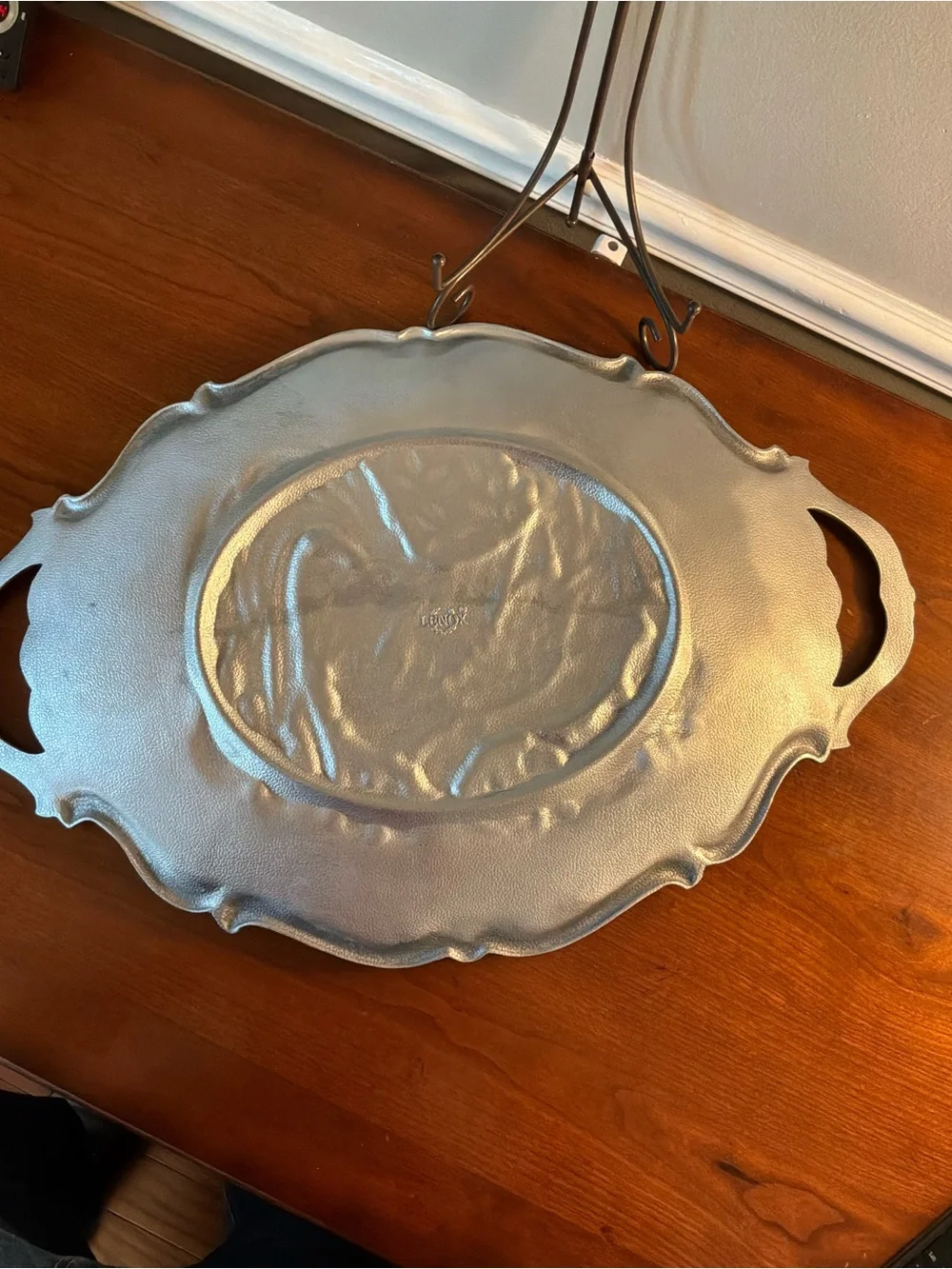 Lenox Pewter Rooster Serving Platter Tray 23.5 by 15.5